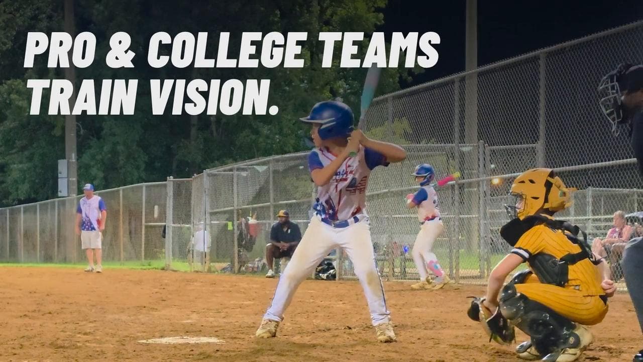 Pro and college teams train vision: a youth hitter at the plate